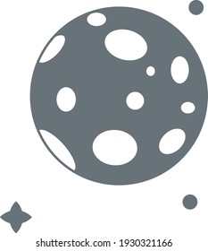 A simple drawing of the planet Mars in gray. Icon of the planet Mars. Simple gray color of the planet.