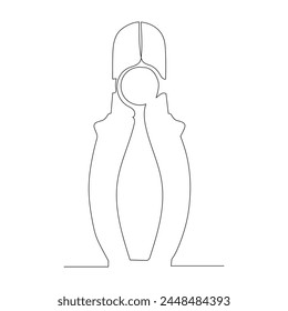 Simple drawing of pliers Illustration design of tools for Industrial concept vector. single line continuous drawing. 