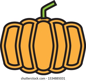 simple drawing, pumpkin halloween vector