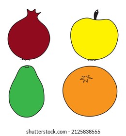 A simple drawing of ripe fruit for a sofa cushion or T-shirt.