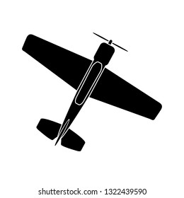 simple drawing of a single-engine propeller airplane