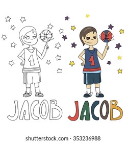 the simple drawing sketches and color with the image of children with different names in the compatibility with the character