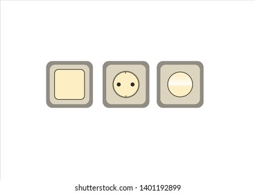 Simple drawing three kinds of electric button. simple drawing electric button