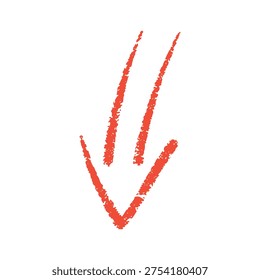 A simple drawing of three red lines forming a V shape on a white background with a pink hue and blurry effect