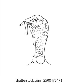 simple drawing of a turkey, vector art.
