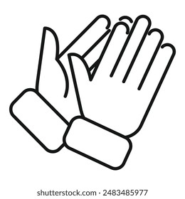 Simple drawing of two hands clapping, showing appreciation or applause