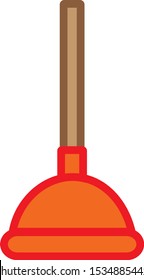 simple drawing vector, plunger icon