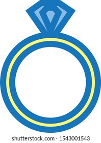 simple drawing vector, ring with diamond