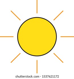 simple drawing vector, sun icon