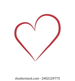Simple drawn heart on white background. Valentine's Day celebrat
