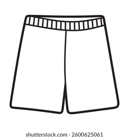 simple drawstring shorts, black and white line art