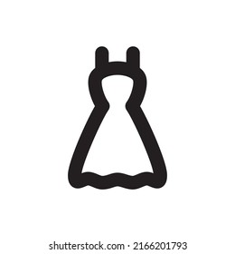 Simple dress icon, Vector outline icon on white background.