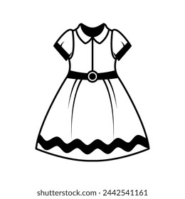 Simple dress women's fashion vector icon