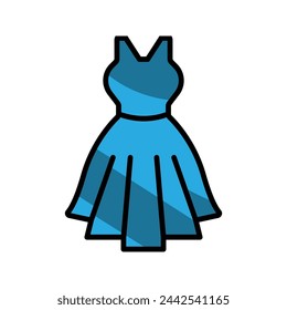 Simple dress women's fashion vector icon