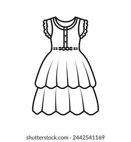 Simple dress women's fashion vector icon