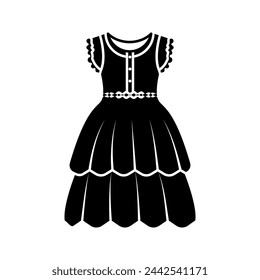 Simple dress women's fashion vector icon