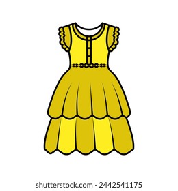 Simple dress women's fashion vector icon