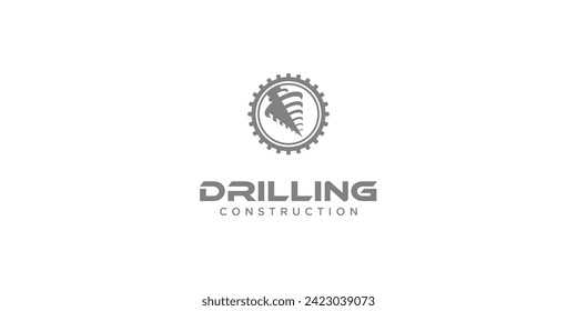 Diseño de logotipo de perforación simple con estilo moderno| vector premium