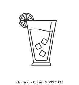 Simple drink line art vector illustration isolated on white background. Line drinking glass icon