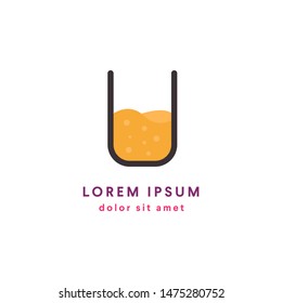 Simple drink logo in modern style vector logo template
