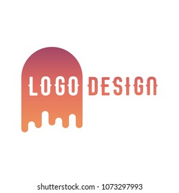 Simple dripping ink logo