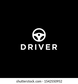 simple driver steer, wheel, car, vector logo design