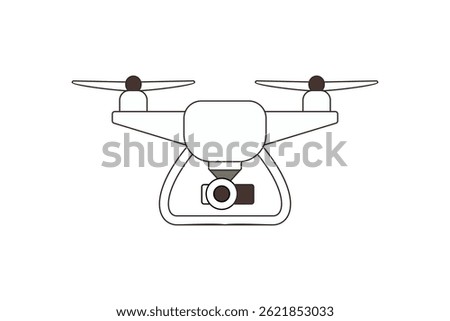 Simple drone illustration in line art vector. deal for drone services, aerial photography, tech blogs, and UI design elements.