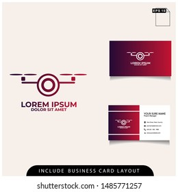 simple drone logo design with a light color gradient