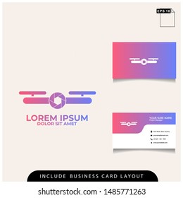 simple drone logo design with a light color gradient