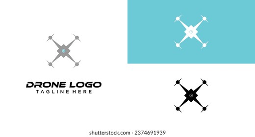 Diseño simple de logotipo drone con concepto moderno| vector premium