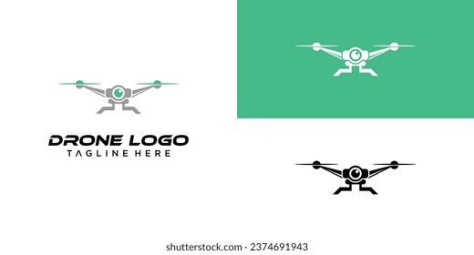 Simple drone logo design with modern concept| premium vector