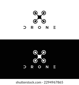 Simple drone logo icon vector.