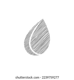 Simple Drop sketch vector icon. Flat droplet logo shapes collection
