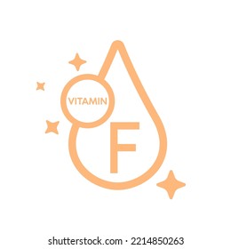 Simple drop water line vitamin F icon symbol cream isolated on a white background for mobile app and websites. Vector illustration.