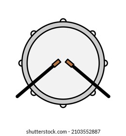 simple drum musical instrument icon with filled outline style