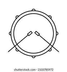 simple drum musical instrument icon using outline style
