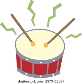 Simple drum and stick illustration