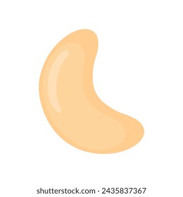 Simple Dry Cashew Peanut Icon Clipart Cartoon Illustration Food Ingredient Element Isolated on White Background