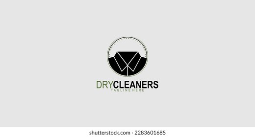 Simple dry clean logo design with modern style premium vector