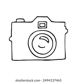 simple DSLR camera doodle - hand drawn