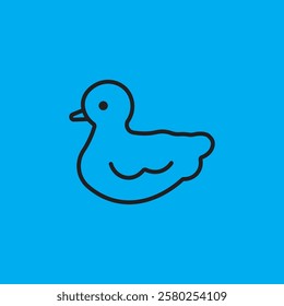 simple duck icon blue background