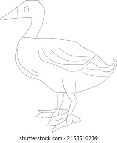 Simple Duck Line Art Design