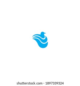 Simple Duck logo design Illustration