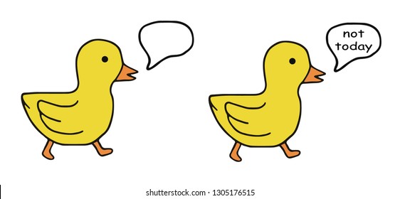 Simple duck with text bubble.