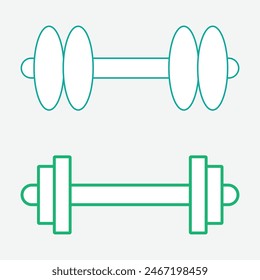 Un simple icono de mancuerna. Entrenamiento muscular. Vector. Icono de contorno de mancuernas. Ilustración vectorial. Archivo Eps 28.