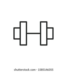 Simple dumbbell line icon. Stroke pictogram. Vector illustration isolated on a white background. Premium quality symbol. Vector sign for mobile app and web sites.