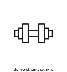Simple dumbbell line icon. Stroke pictogram. Vector illustration isolated on a white background. Premium quality symbol. Vector sign for mobile app and web sites.