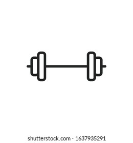 Simple dumbbell line icon. Stroke pictogram. Vector illustration isolated on a white background. Premium quality symbol. Vector sign for mobile app and web sites.