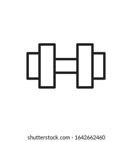 Simple dumbbell line icon. Stroke pictogram. Vector illustration isolated on a white background. Premium quality symbol. Vector sign for mobile app and web sites.