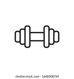 Simple dumbbell line icon. Stroke pictogram. Vector illustration isolated on a white background. Premium quality symbol. Vector sign for mobile app and web sites.
